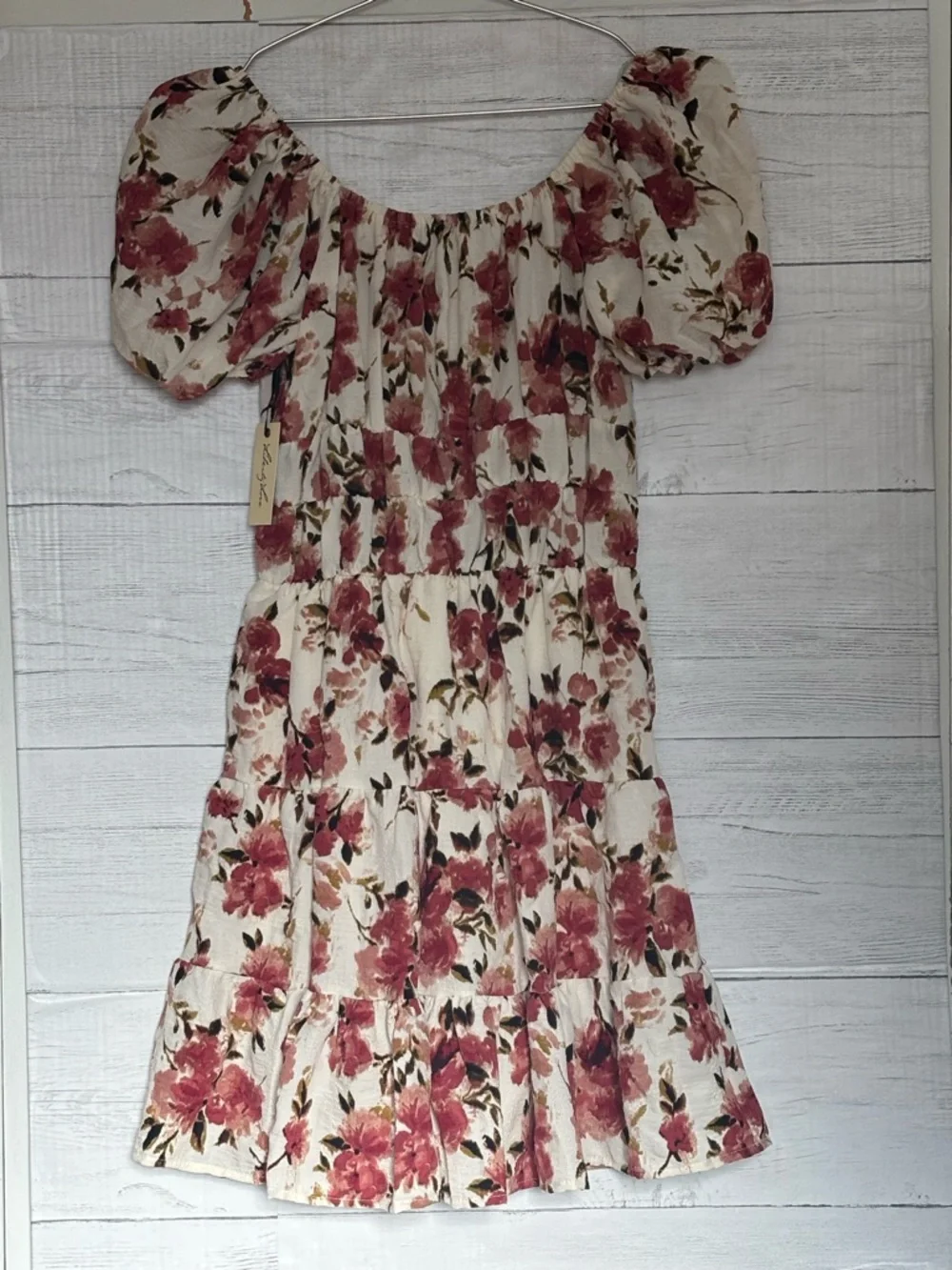 NWT Liberty Love Floral Mini Dress Puff Sleeve Cottagecore Size Medium - Picture 3 of 7